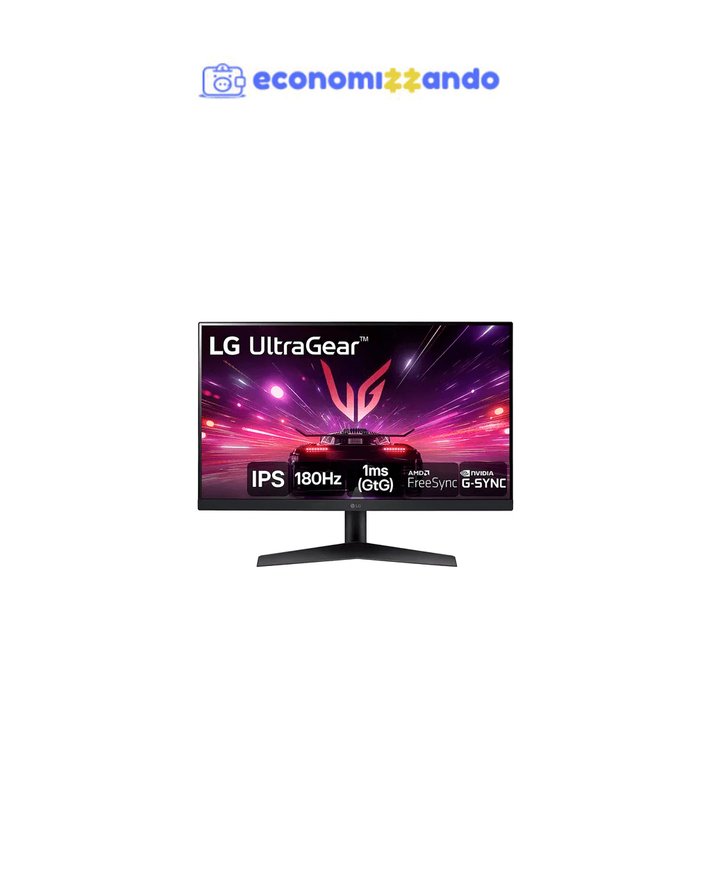 Monitor Gamer LG UltraGear 24” 24GS60F-B IPS Full HD 180Hz 1ms (GtG) NVIDIA® G-SYNC® AMD FreeSync™ HDR10 sRGB 99% HDMI DisplayPort