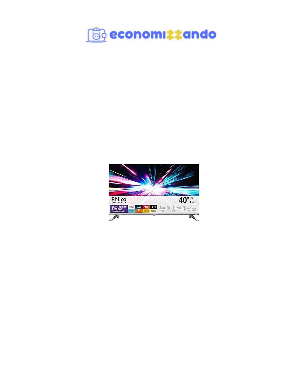 Smart TV 40” Philco Roku TV LED Dolby Audio PTV40M9GR2CGB
