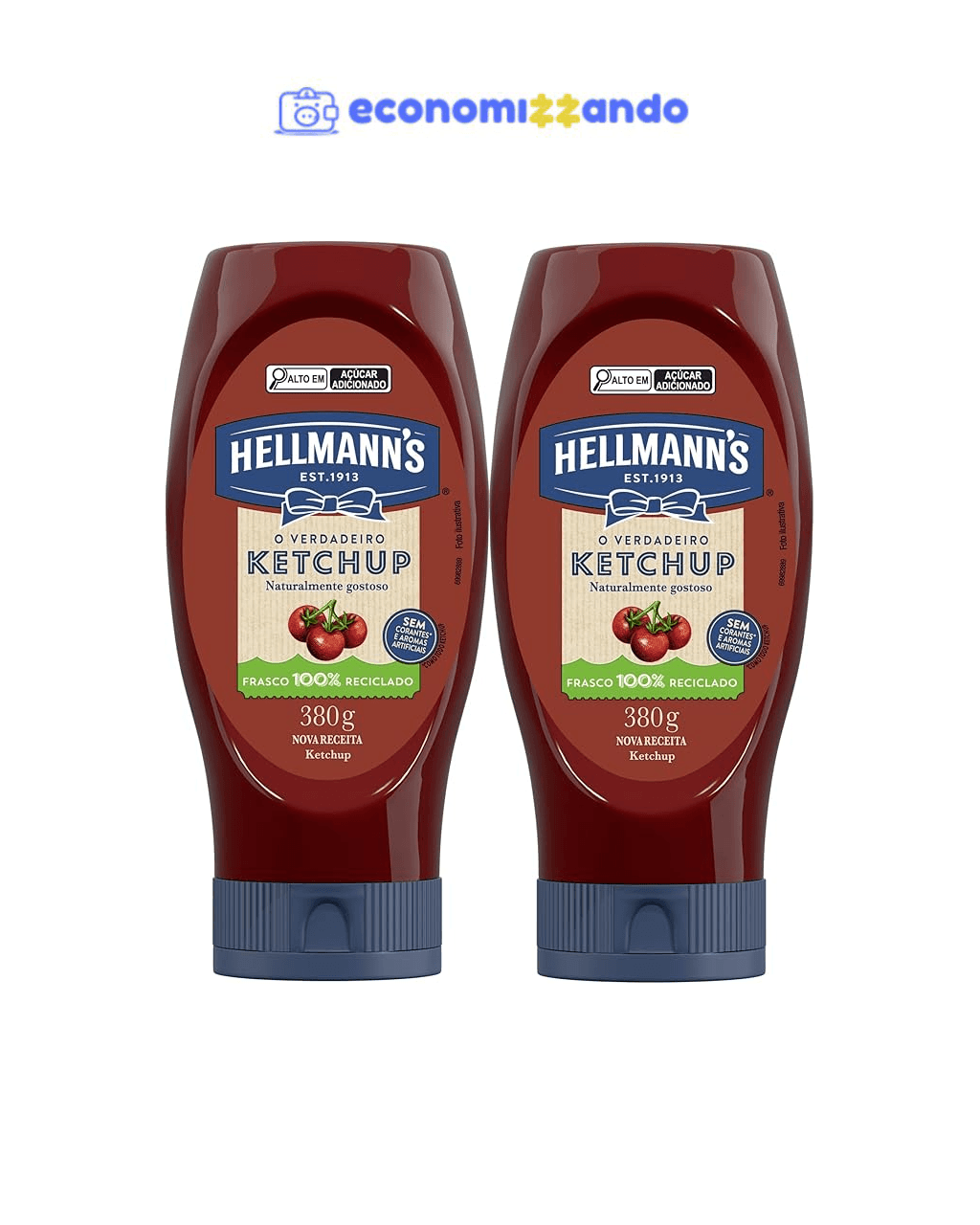 Pack Ketchup Hellmann's Squeeze 2 Unidades 380g