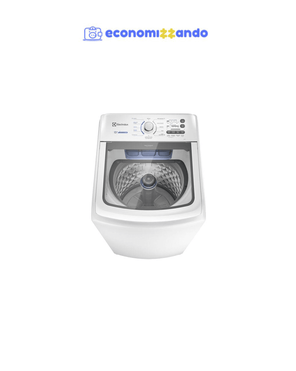 Máquina de Lavar Electrolux 13kg Branca Essential Care com Cesto Inox e Jet