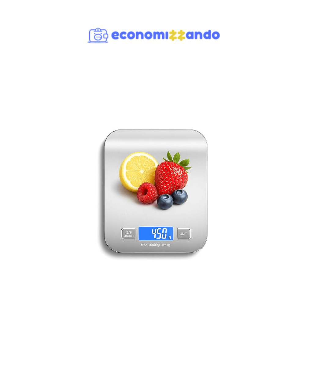 Balança de Cozinha Digital Premium em Inox Resistente à Água Portátil  de 1g a 10kg 