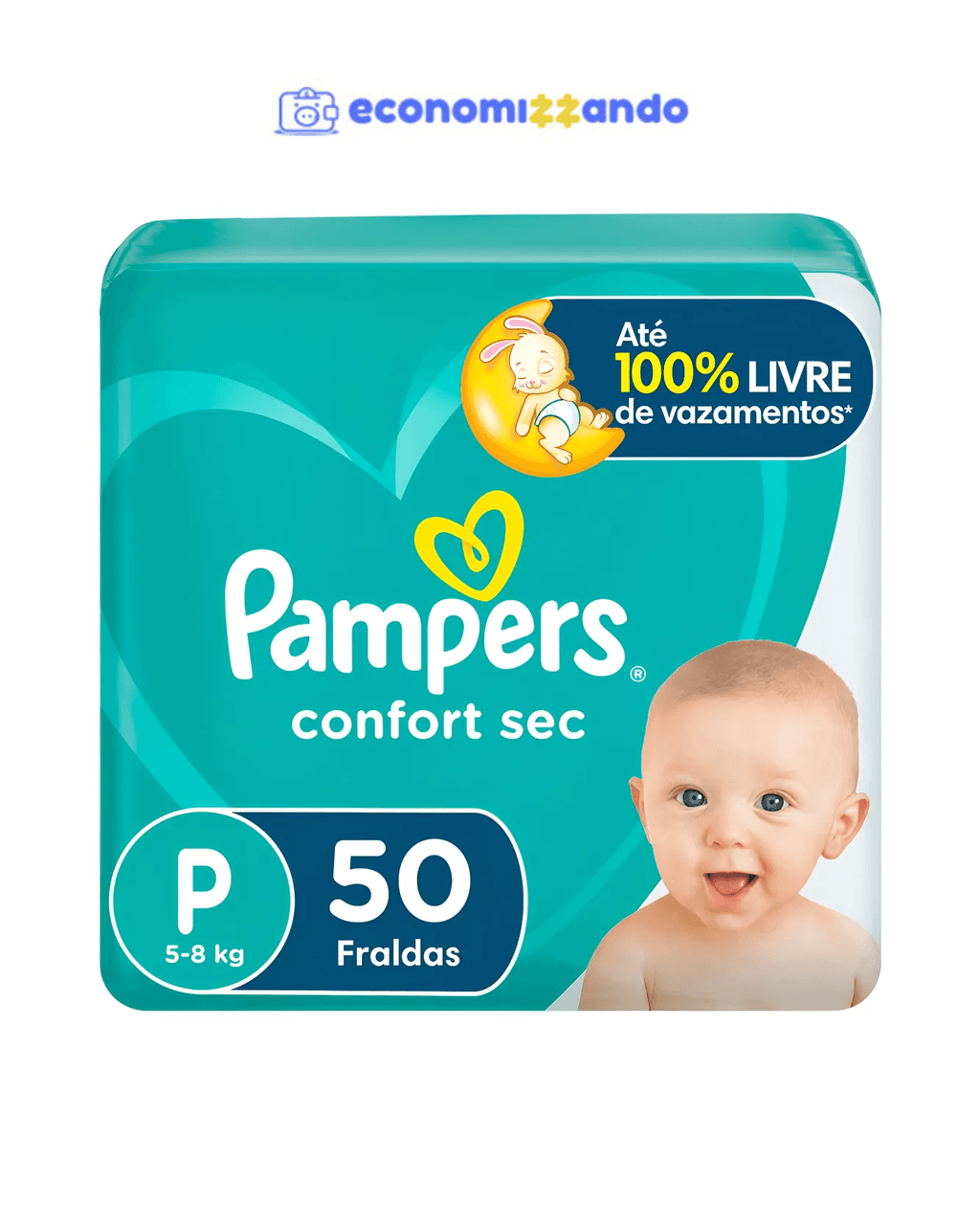 Fralda Pampers Confort Sec P 50 unidades