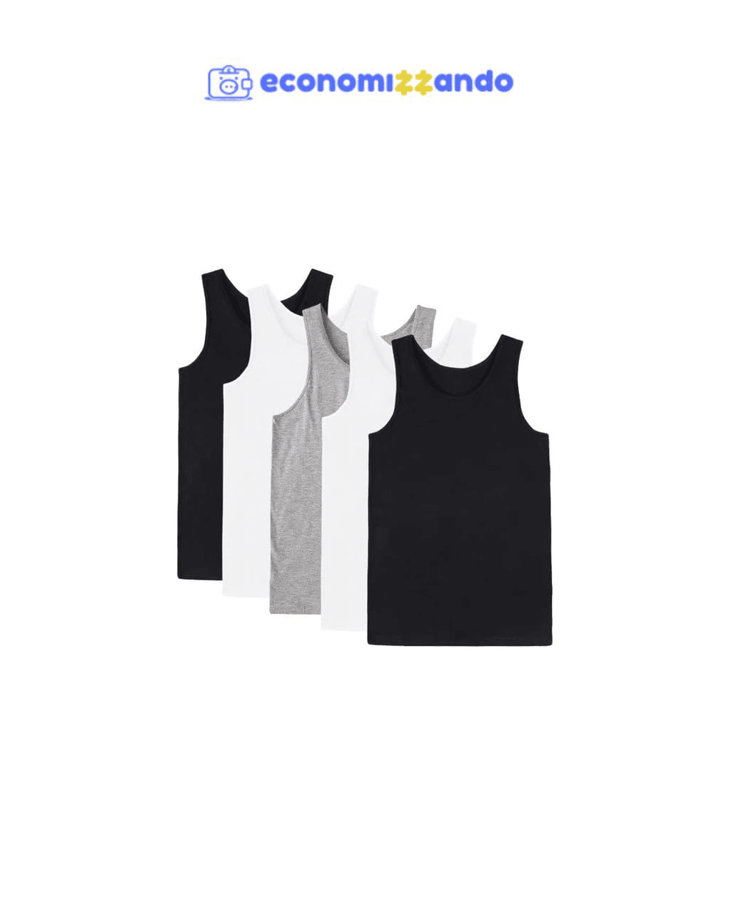 Kit 5 Camiseta Regata Masculina Algodão Premium