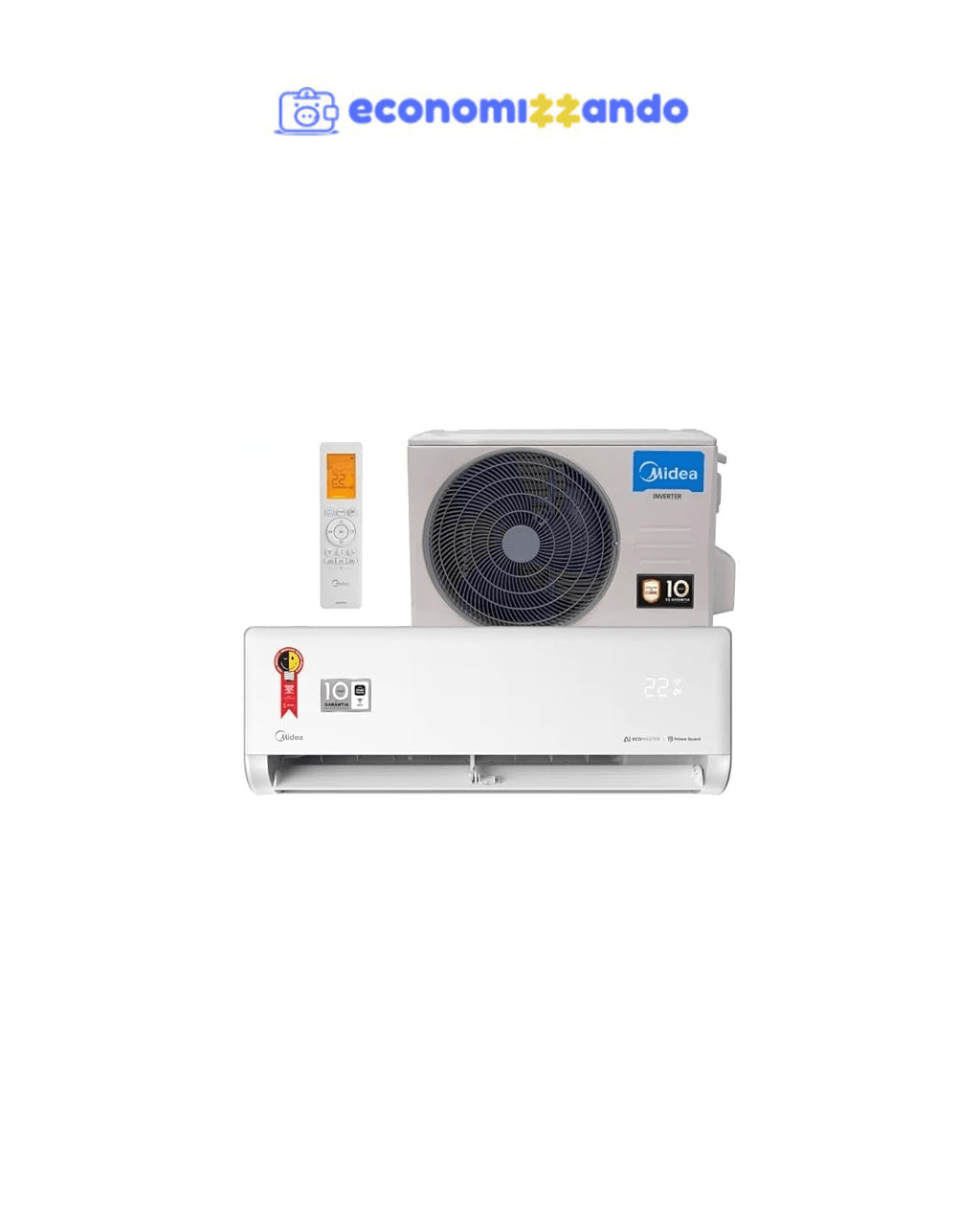 Ar-condicionado Split Inverter 9000 Btus Midea Ai Ecomaster High Wall Só Frio 42ezvca09m5/38ezvca09m5 220v