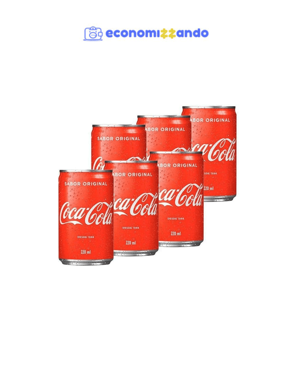 Pack de Coca-Cola lata 220ml 6 unidades