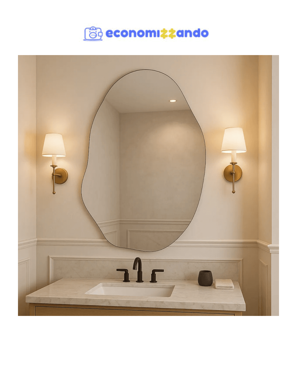 Espelho Vildrex Roma 70x50cm Lapidado Design Moderno Luxo