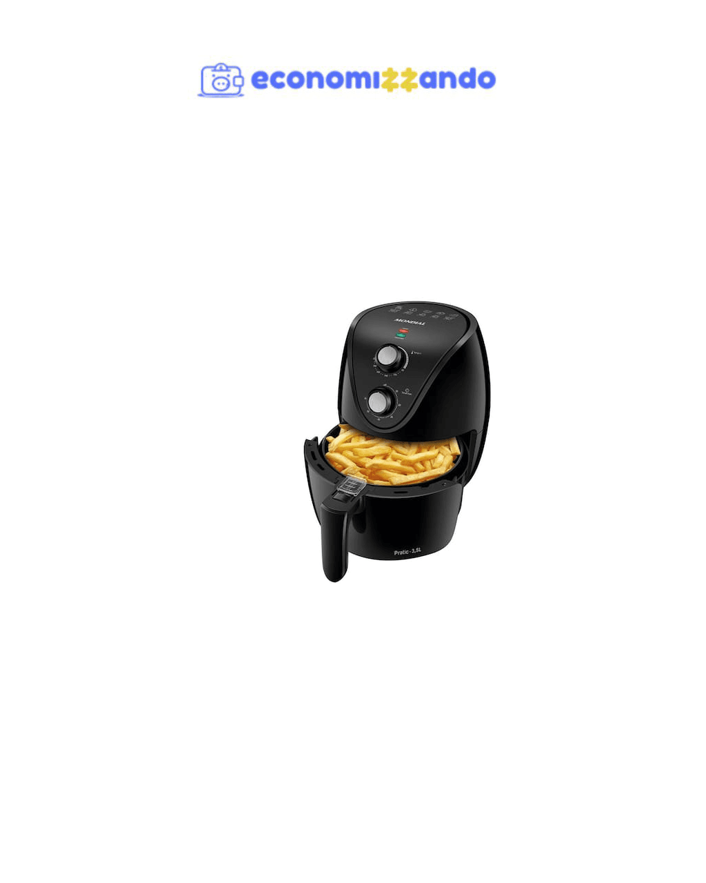 Fritadeira Elétrica Sem Óleo Air Fryer Mondial AF35-BF MK NE 1500W 3,5 Litros - Preta - 110V