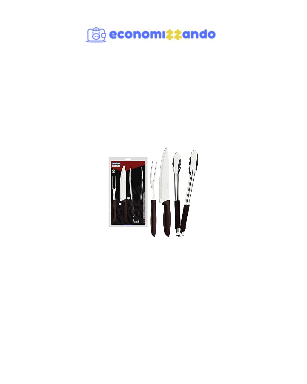 Kit Churrasco 3 Peças Tramontina Plenus 23498449 Marrom
