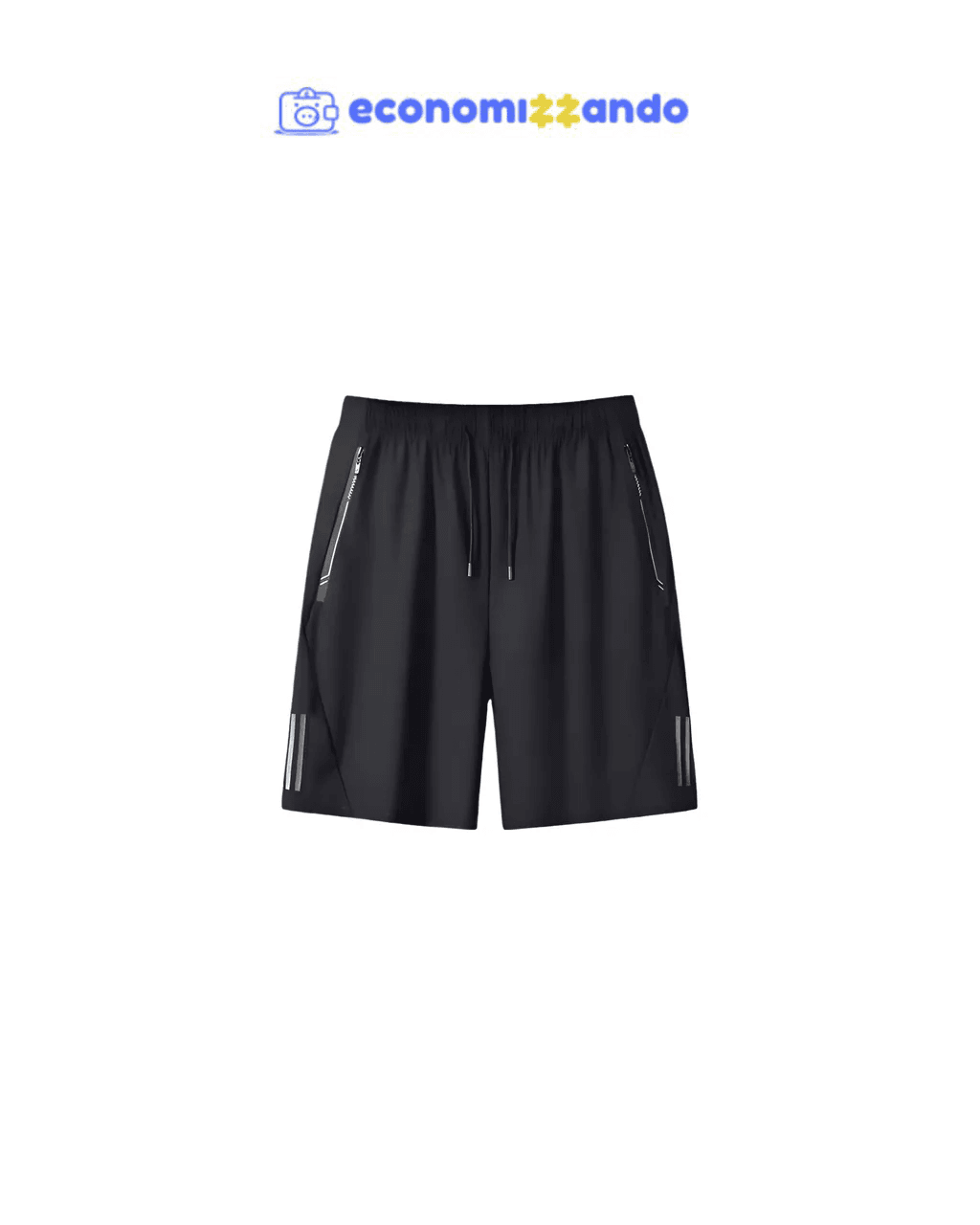 Short Masculino Bermuda 2 Bolsos Zíper Secagem Rápida Fina