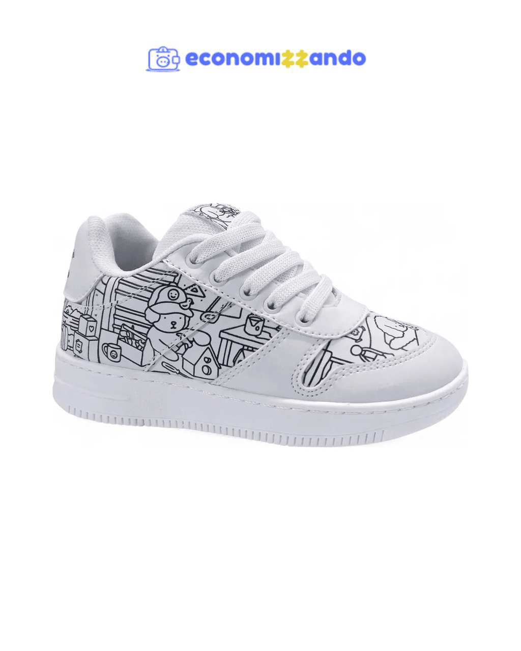 Kit Tênis Para Colorir Com Canetinhas Menino Menina Diversão
