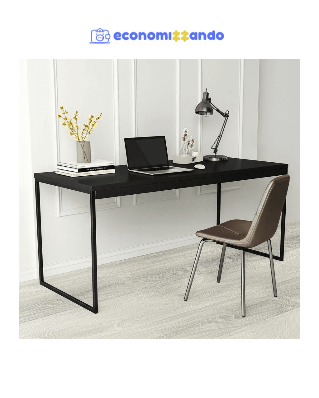 Mesa De Computador Escrivaninha Preta Pé Metalon Industrial 120x60 Jm3 Móveis