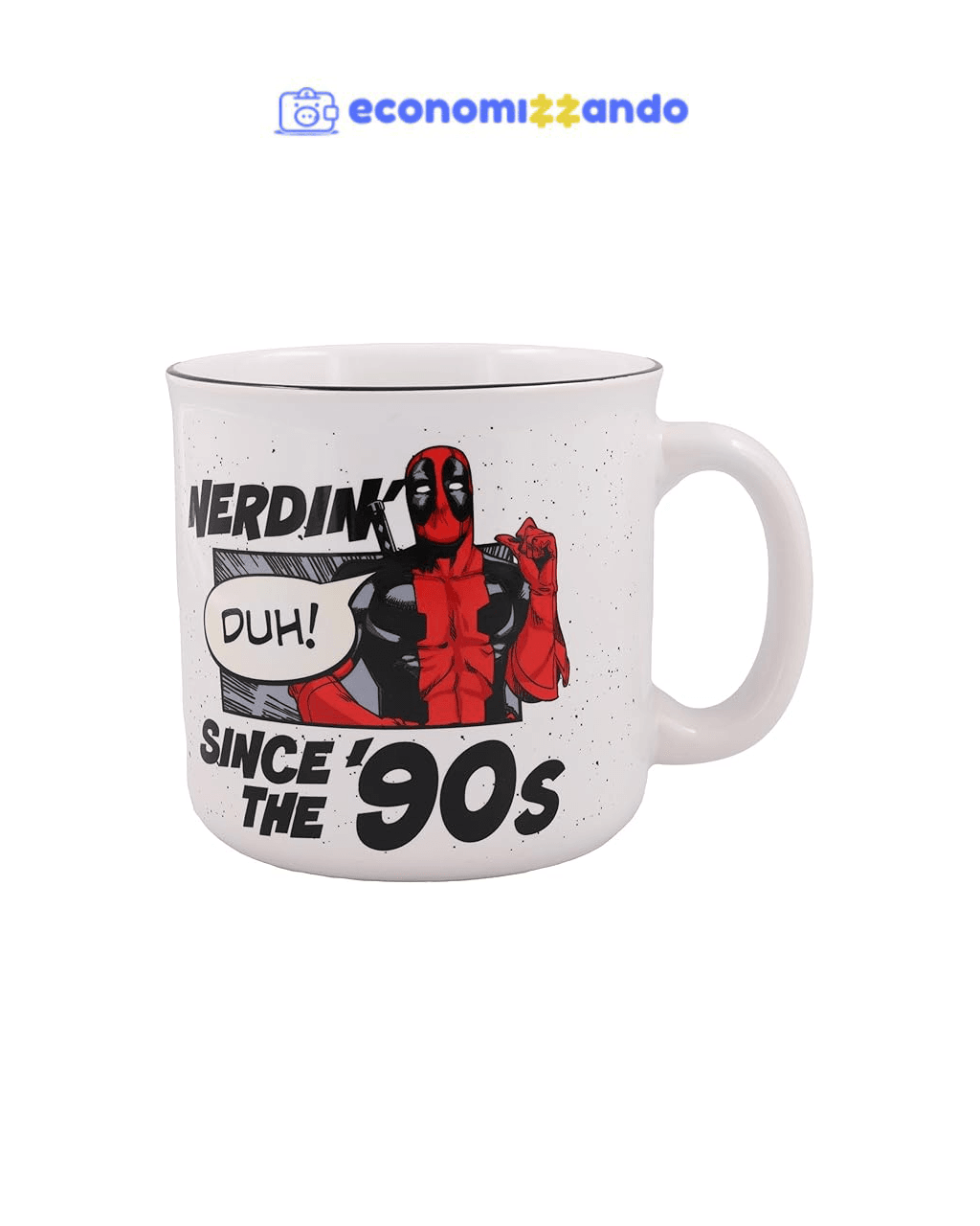Silver Buffalo Caneca de cerâmica Marvel Deadpool Nerdin Since the 90s Camper, 590 ml
