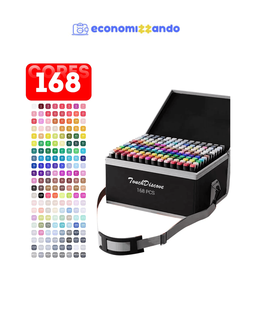 Conjunto Canetas Marcador Canetinha Ponta Dupla 168cores Kit