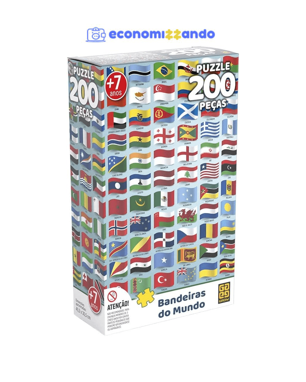 Quebra-Cabeça P200 Bandeiras do Mundo, Grow, Multicor