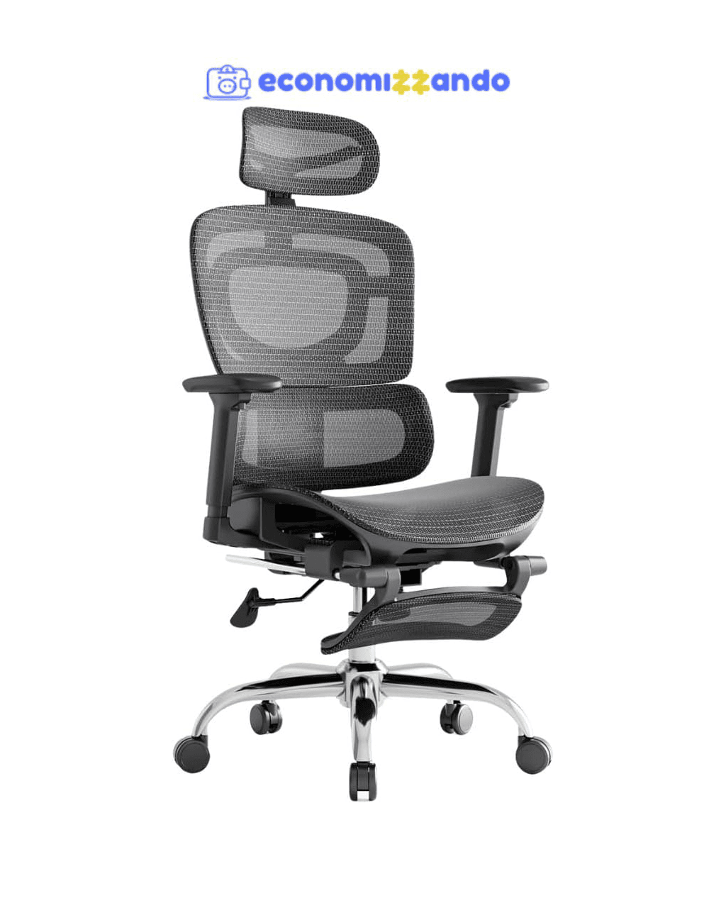 Cadeira De Escritório Ergonômica Bt07 Luvinco Malha Respirável Com Suporte Lombar Adaptável Apoio Para Pés Retrátil Encosto Ajustável Seis Posições Suporta 200kg