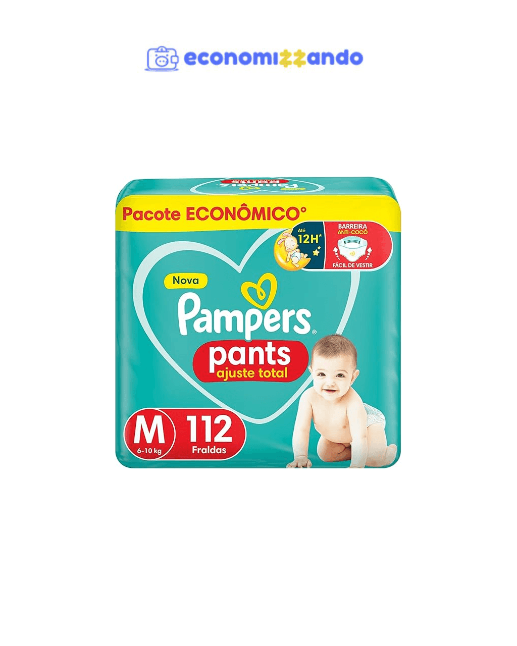 Fralda Pampers Pants Ajuste Total Tamanho M 112 Unidades