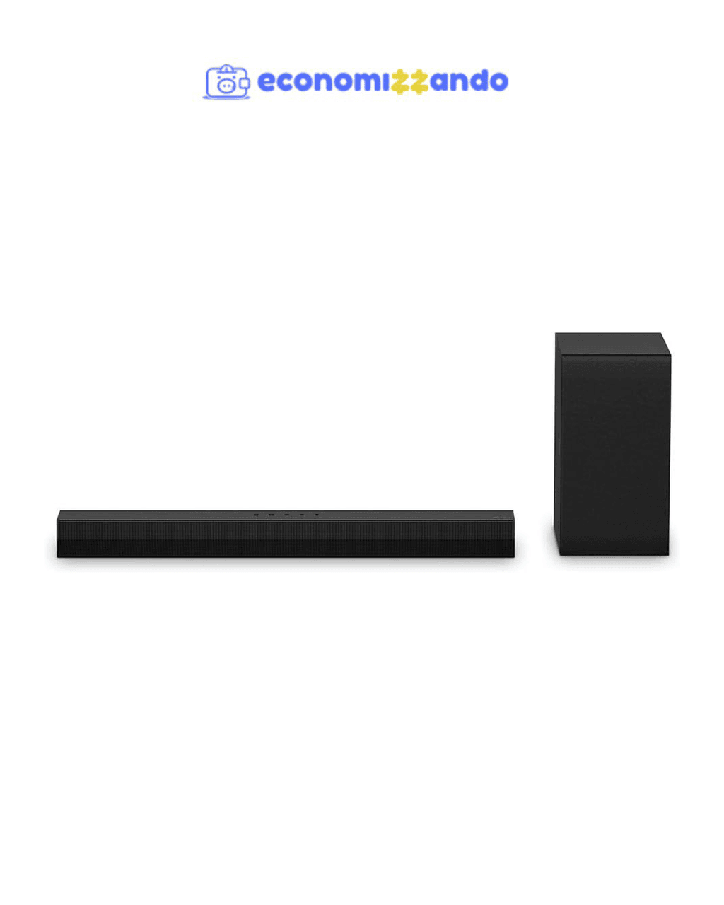 Soundbar LG 300W RMS, 2.1 Canais, Dolby Digital, Sem fios, Bluetooth 5.3, Entrada Óptica, HDMI, AI Sound Pro - S40T