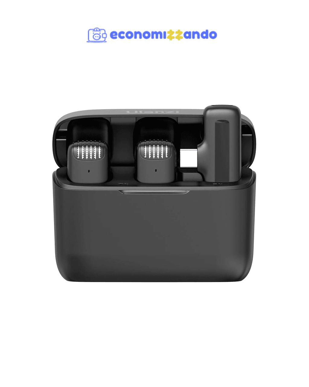[para Android] ULANZI Microfone de lapela sem fio J12 para telefone USB C, microfone plug-play 2 em 1 com capa de carregamento para telefone entrevista de gravação de vídeo