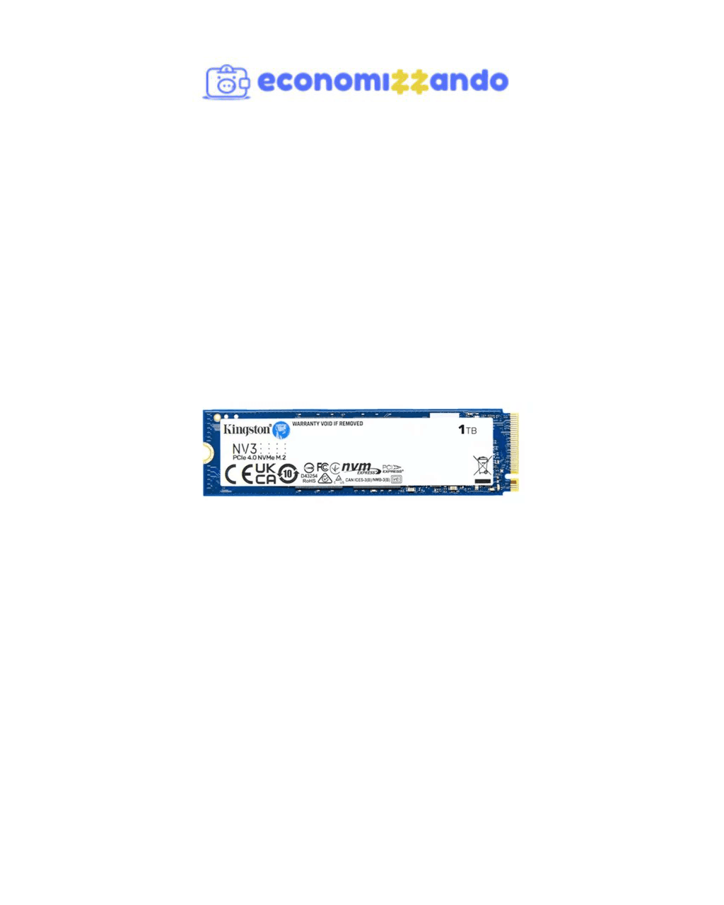 SSD M.2 2280 Nvme Kingston 1TB Nv3 Snv3s/1000g Pci-e Gen 4.0 