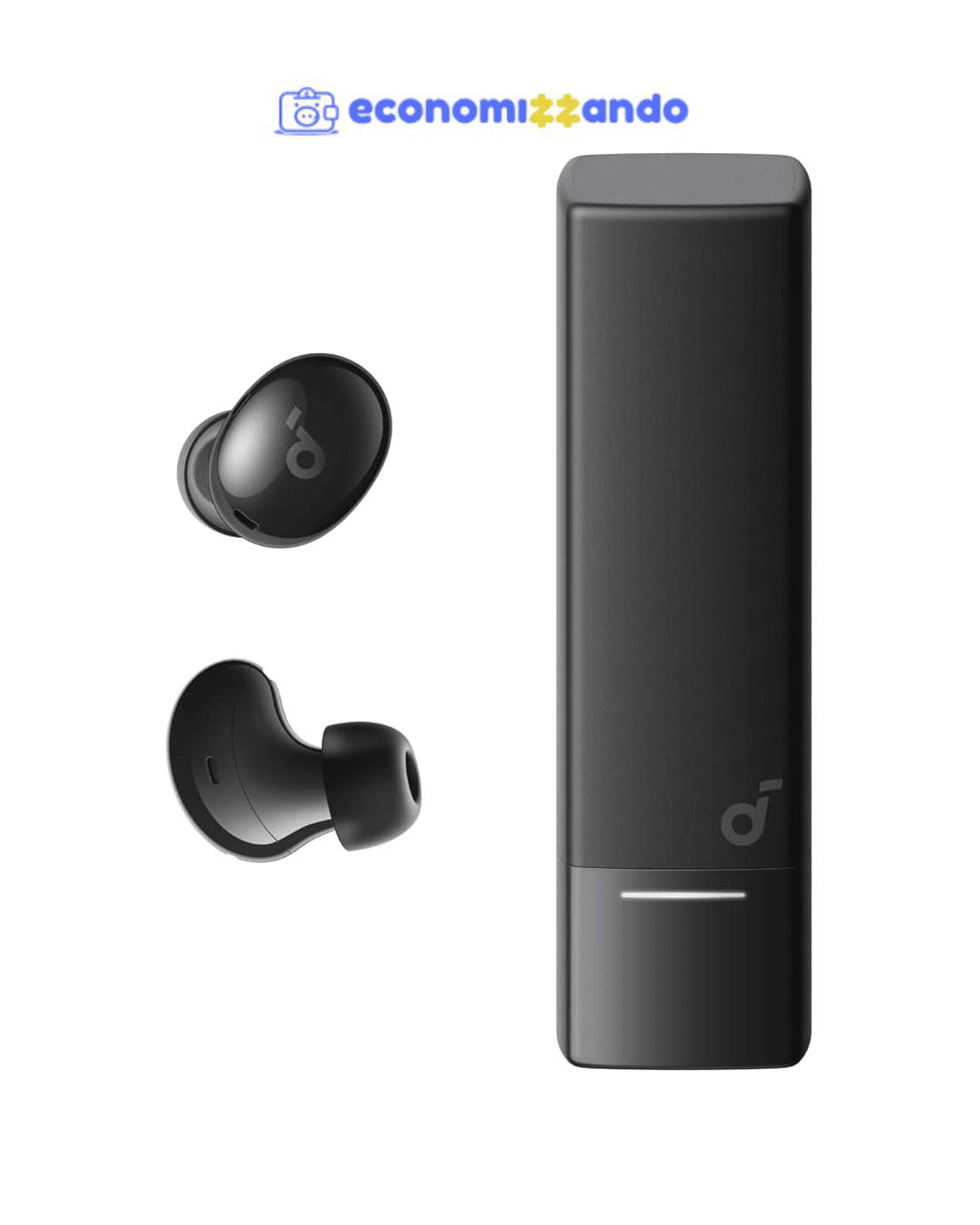 Soundcore A30i da Anker Fone De Ouvido Bluetooth 5.4, Design em Forma de Batom Compactos e Leves para Conforto Prolongado, 15H de Reprodução com ANC Ligado, IP54, Preto