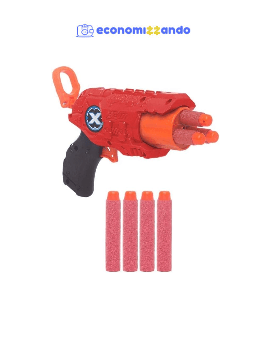 Arma Lançadora de dardos Tipo Nerf fit Vermelho 4 dardos Hero