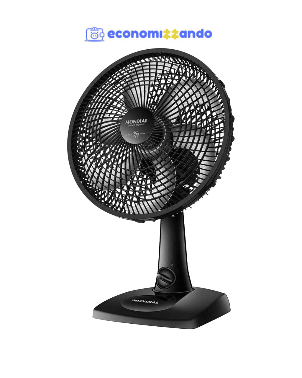 Ventilador de Mesa 30cm Super Power, Mondial, Preto, 60W, 220V - VSP-30-B