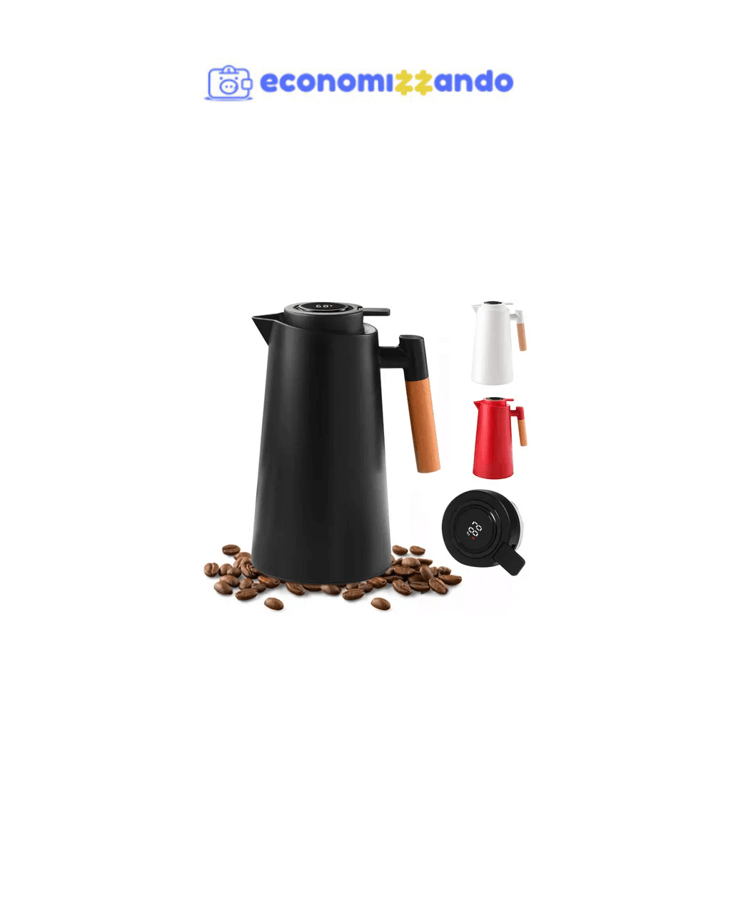 Garrafa De Cafe Térmica Vacuum Jug Com Termômetro Digital 1l