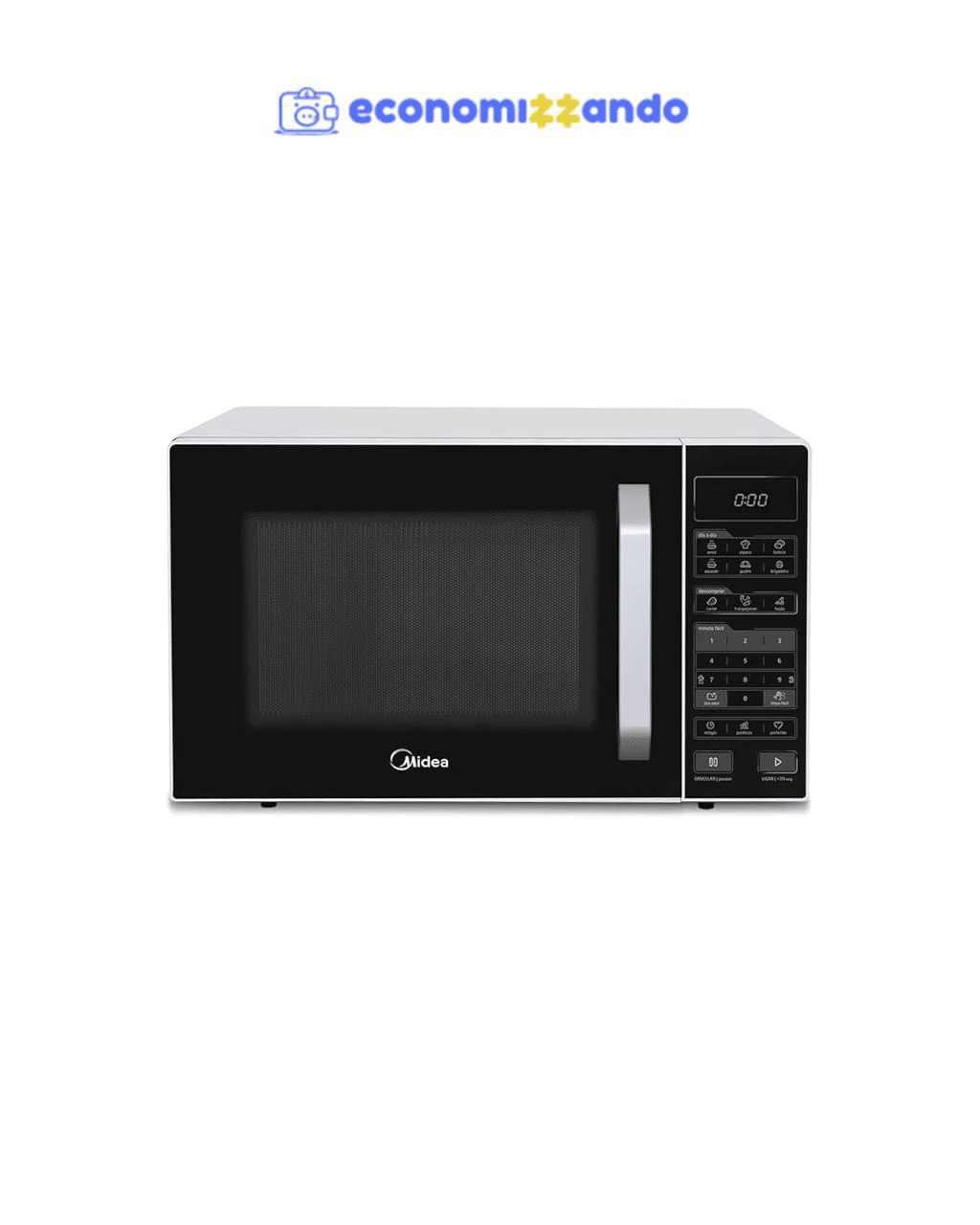 Forno Micro-ondas 35L Branco e Preto Midea 127V MXSA35P1