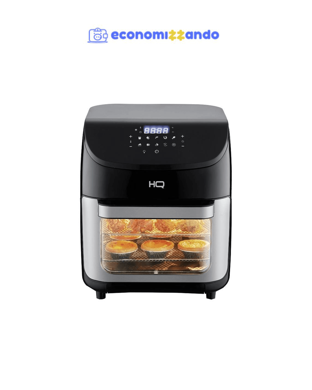 Fritadeira Sem Óleo AirFryer Oven HQ 5 em 1 12 litros Digital Com visor Preta HQ-AFO12LDVG