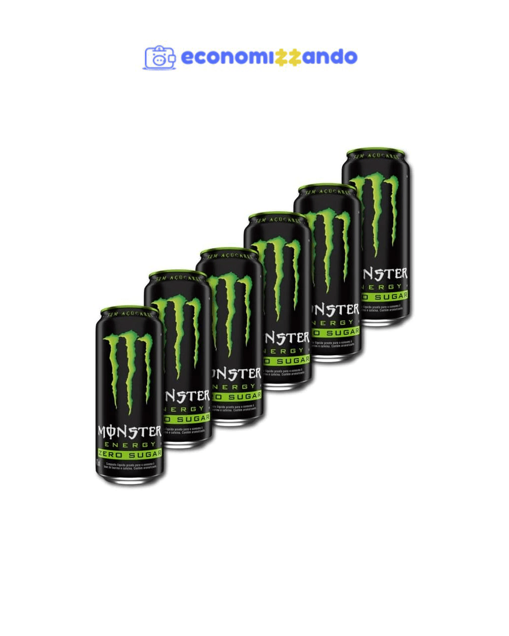 Pack de Monster Energy Zero Açucar - 6 unidades de 473ml