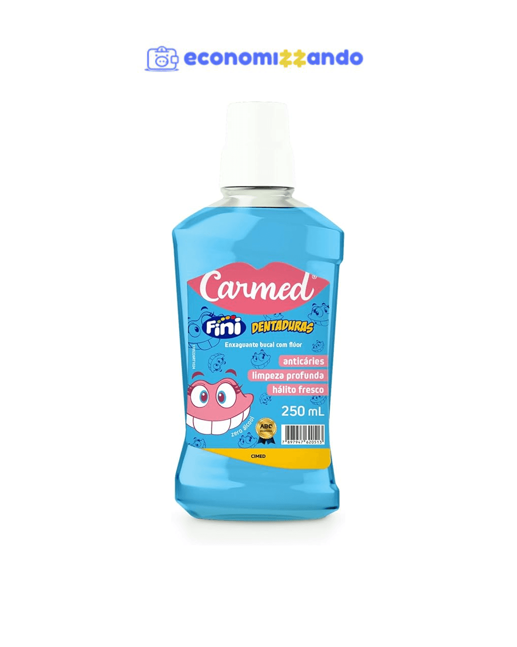 Carmed Fini Dentaduras Enxaguante Bucal com Flúor 250ml