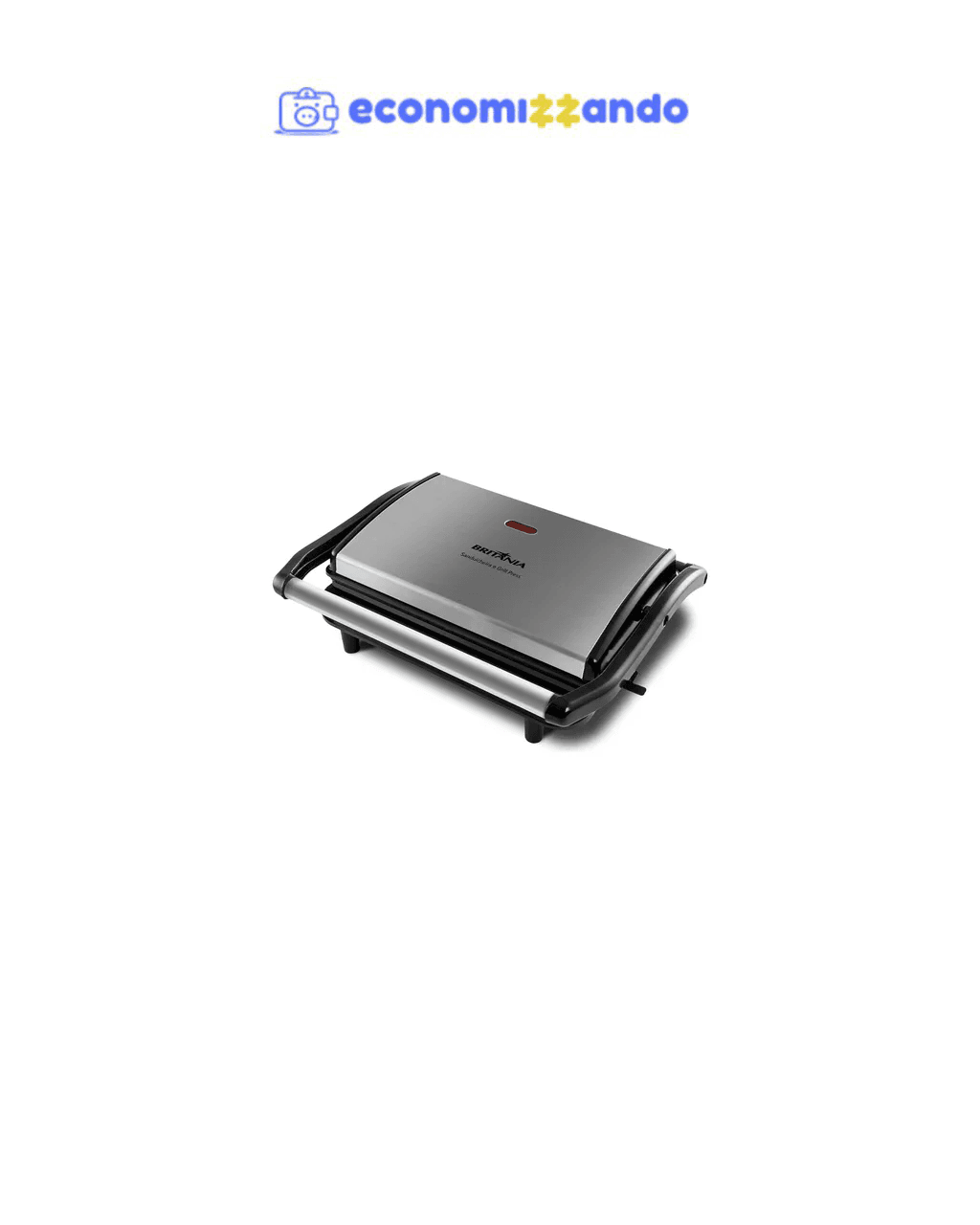 Sanduicheira e Grill Britânia 2 em 1 Bgr27i de 850W com Trava Inox - 220V
