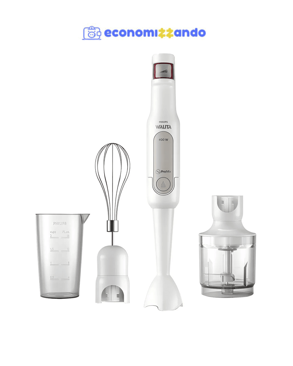 Mixer 3 em 1 Branco 400W Com Copo de 350ml Philips Walita Ri2622/32