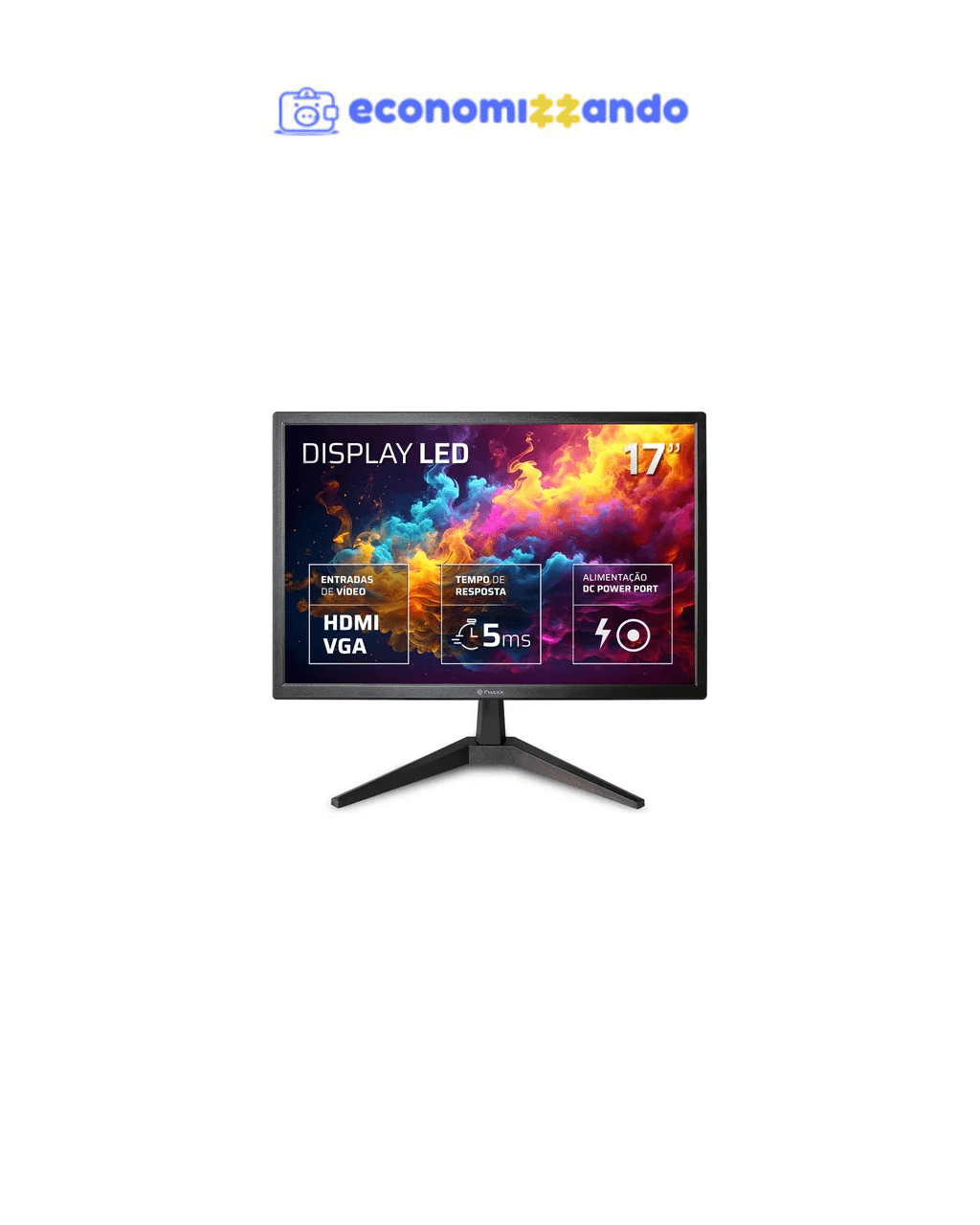 Monitor Fmaxx MQ17V Led 17 Com Hdmi Vga Vesa Cor Preto