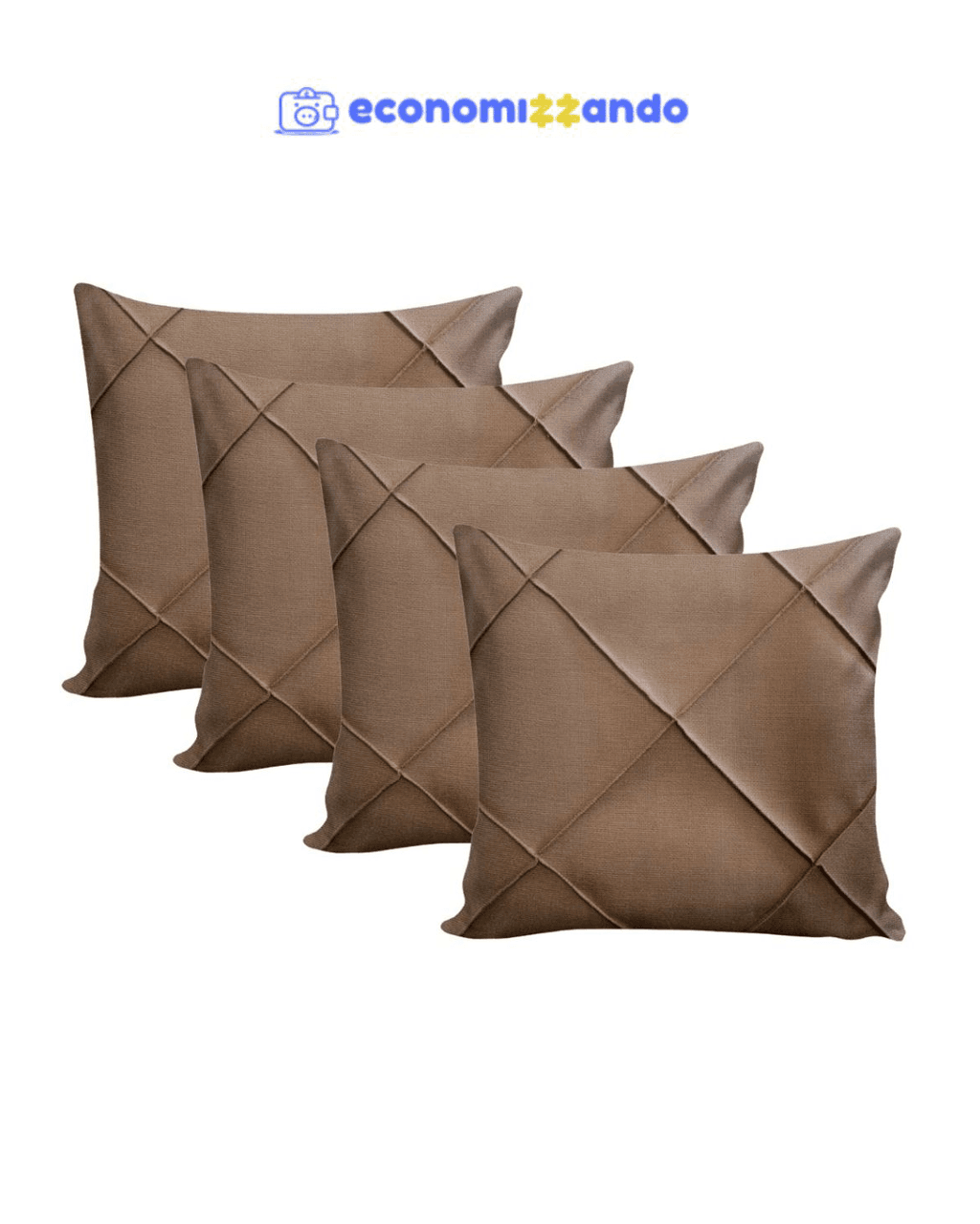 Kit 4 Capas de Almofada Suede Drapeada 45x45cm Decorativas