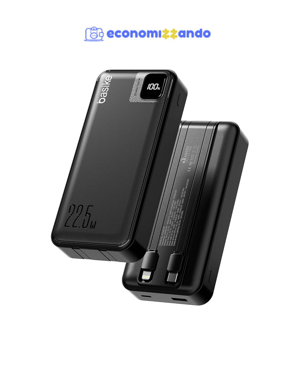 Basike Power Bank, Carregador Portátil Universal 20000mAh
