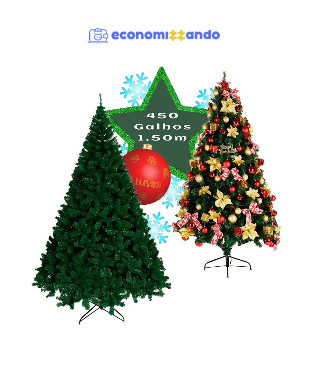 Árvore De Natal Frondosa 1,50m 450 Galhos Pinheiro Canadense - Verde