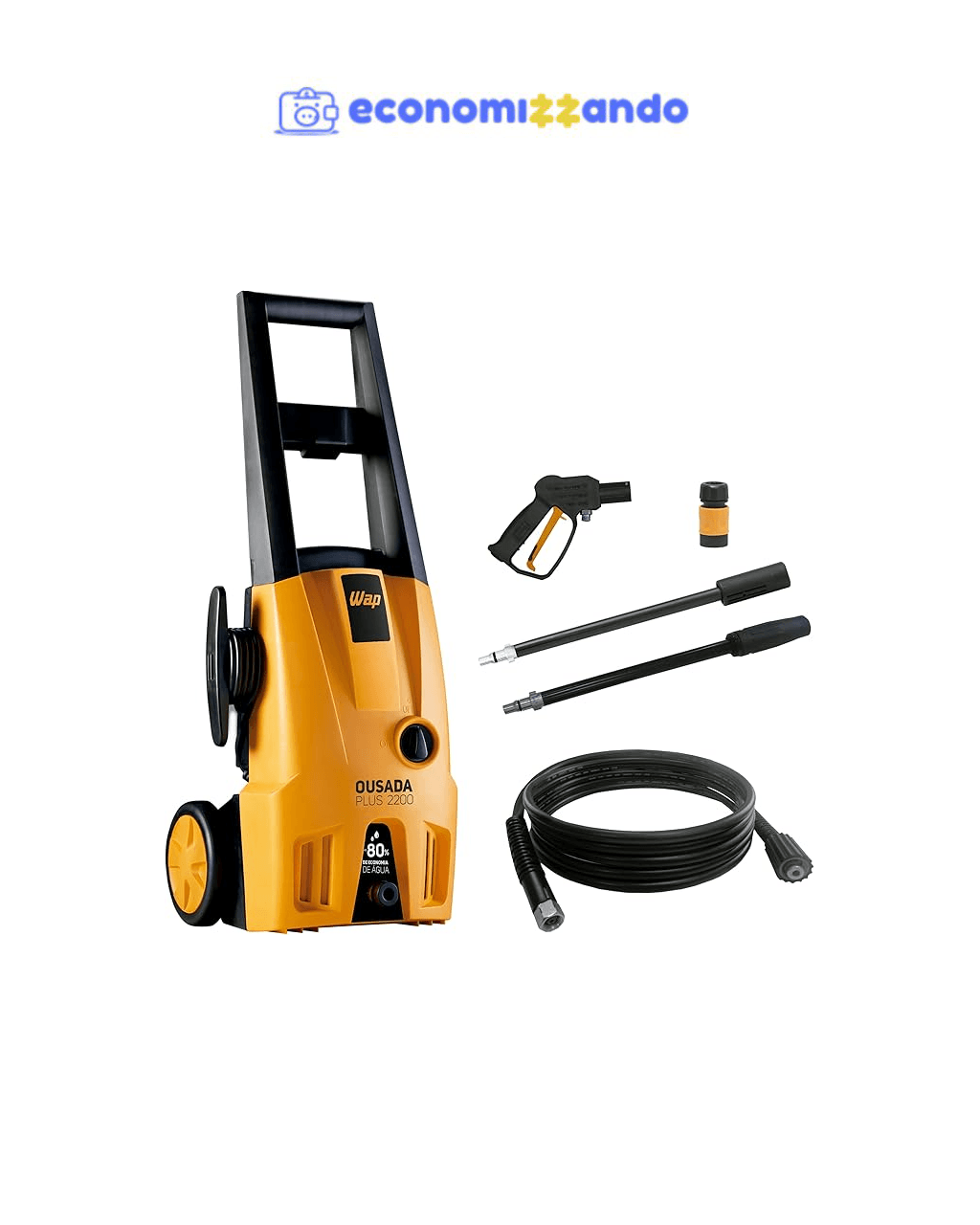 WAP Lavadora de Alta Pressão OUSADA PLUS 2200, com Jato Leque e Concentrado, 342L/h, 1750psi 1500W 220V