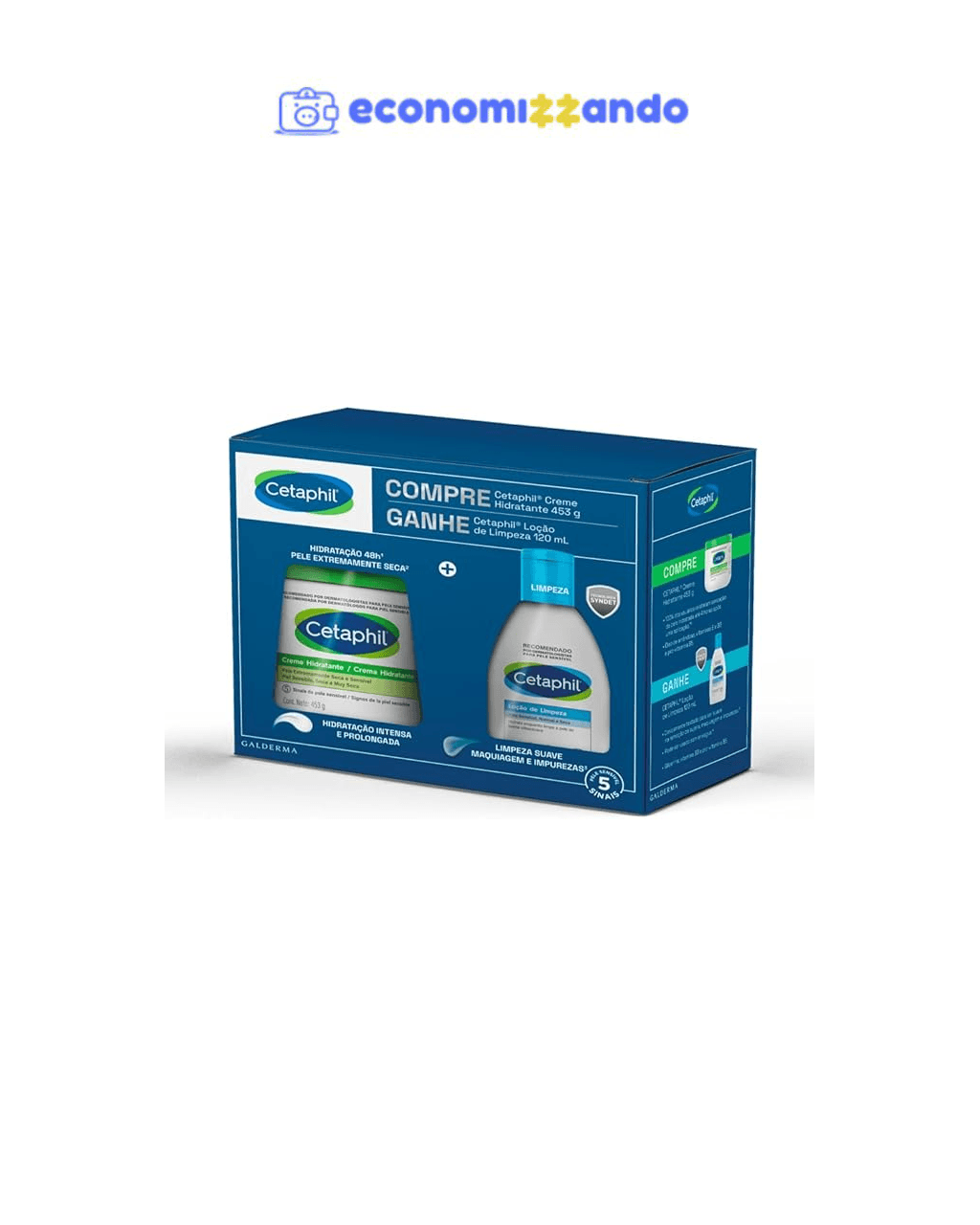 KIT COMPRE GANHE CETAPHIL CREME 453G + LOÇÃO DE LIMPEZA 120ML