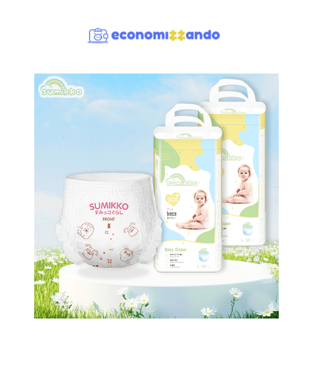 IndicadoCALÇA Sumikko fralda Ajustável total max M/G/XG 100 unidade Baby