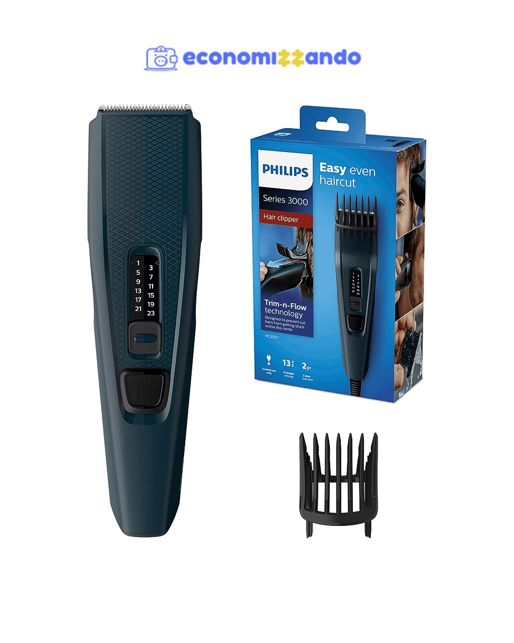 Philips Cortador de cabelos com 13 ajustes de altura, Bivolt - HC3505/15
