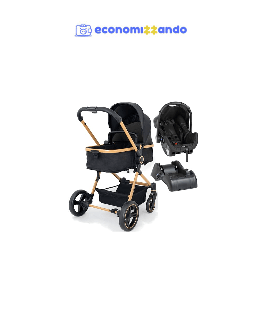 Carrinho de Bebe Moises Bebe Conforto Base Galzerano Ivy Gold