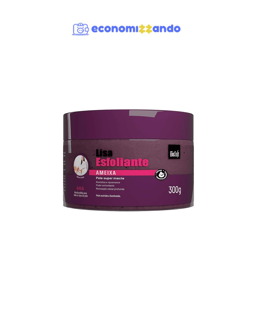 Soft Hair - Esfoliante Corporal Soft Hair Biosoft Lisa 300G Ameixa