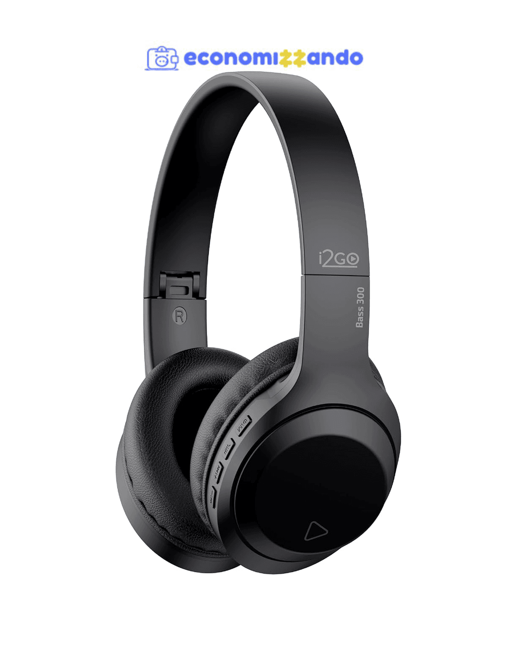 I2GO, Headphone Bass 300, Bluetooth, Microfone Integrado, Controle Multimídia, Até 10h de bateria, Preto