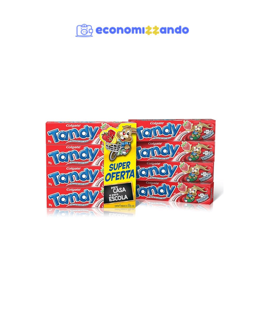 Colgate Creme Dental Infantil Tandy Morangostoso 50g 4 unidades