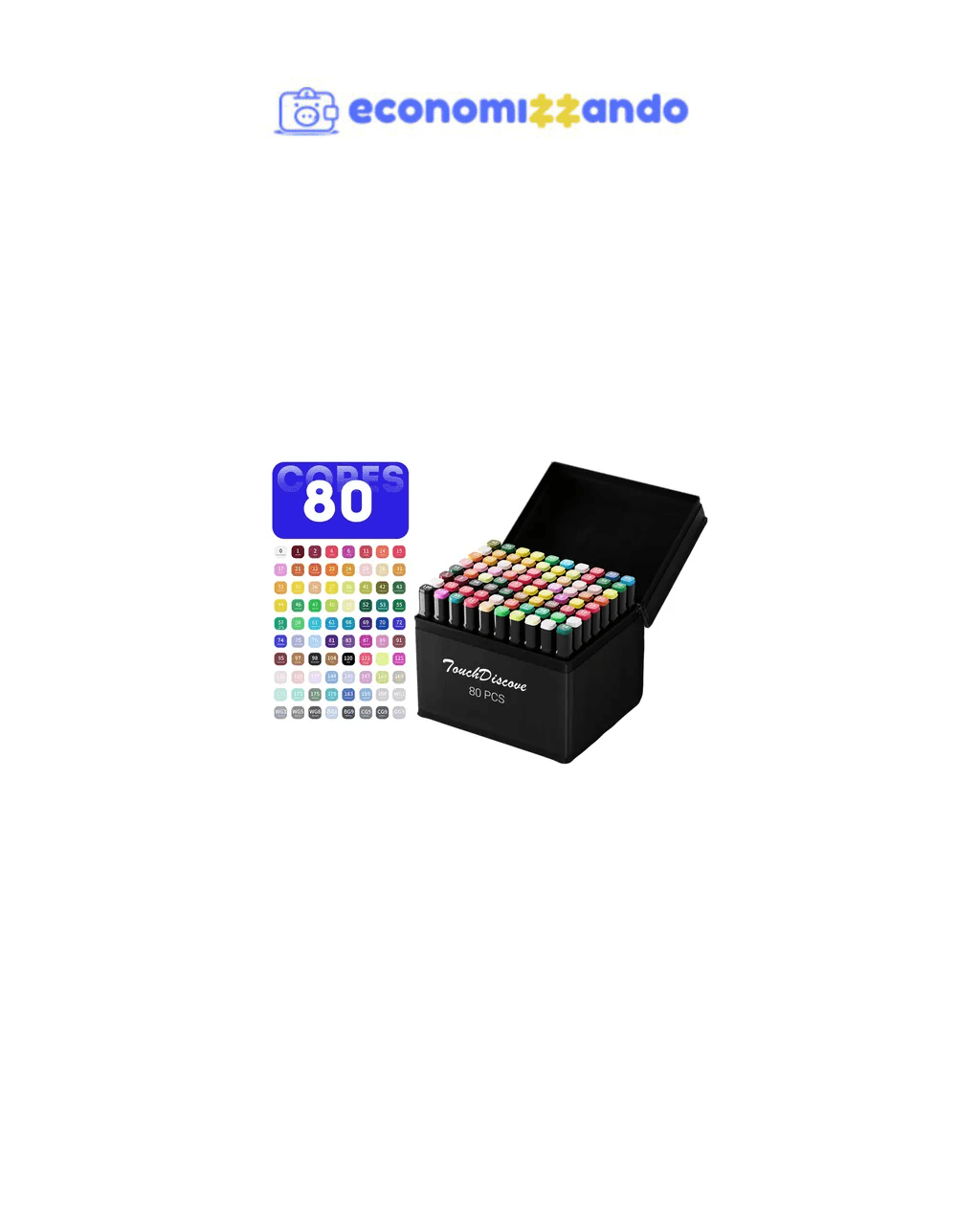 Conjunto Canetas Marcador Canetinha Ponta Dupla 80 Cores Kit
