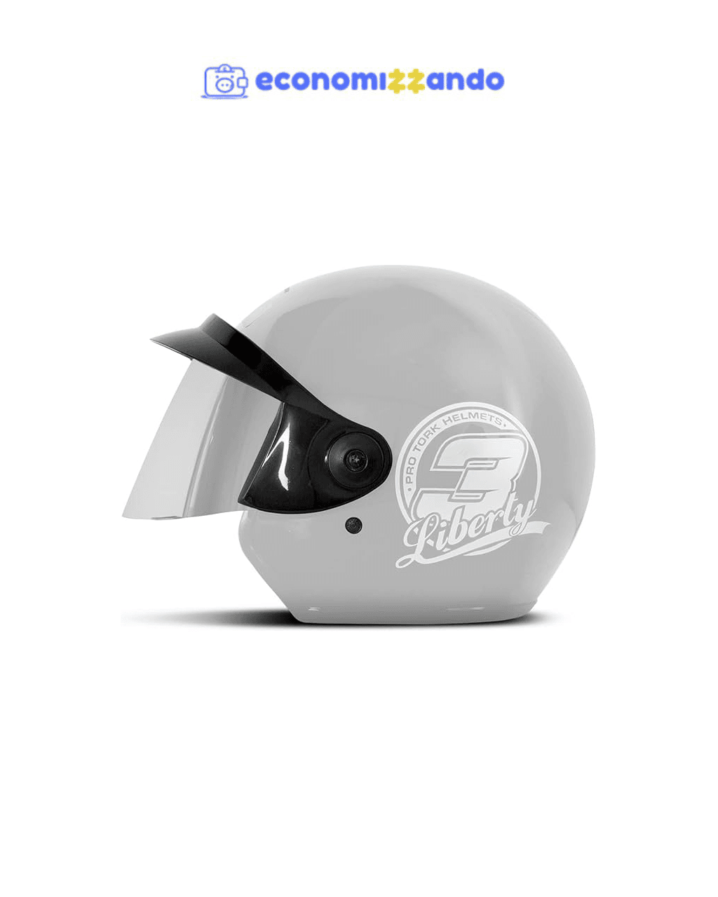 CAPACETE ABERTO PRO TORK LIBERTY 3 SOLID BRANCO TAM. 56 VIS. ESPELHADA