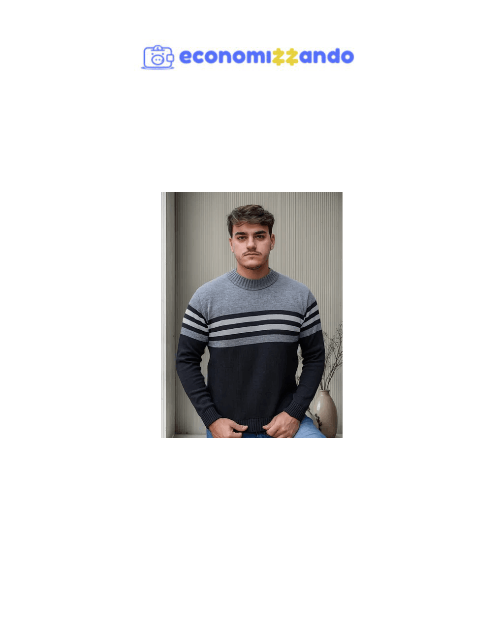 Suéter Blusa De Tricot Masculino Listrado Blusa Lã Masculina