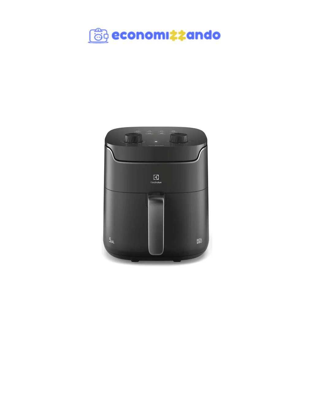Air fryer Fritadeira Elétrica sem oleo Electrolux Rita Lobo 5,6L 1400W Cinza EAF40 - 127V