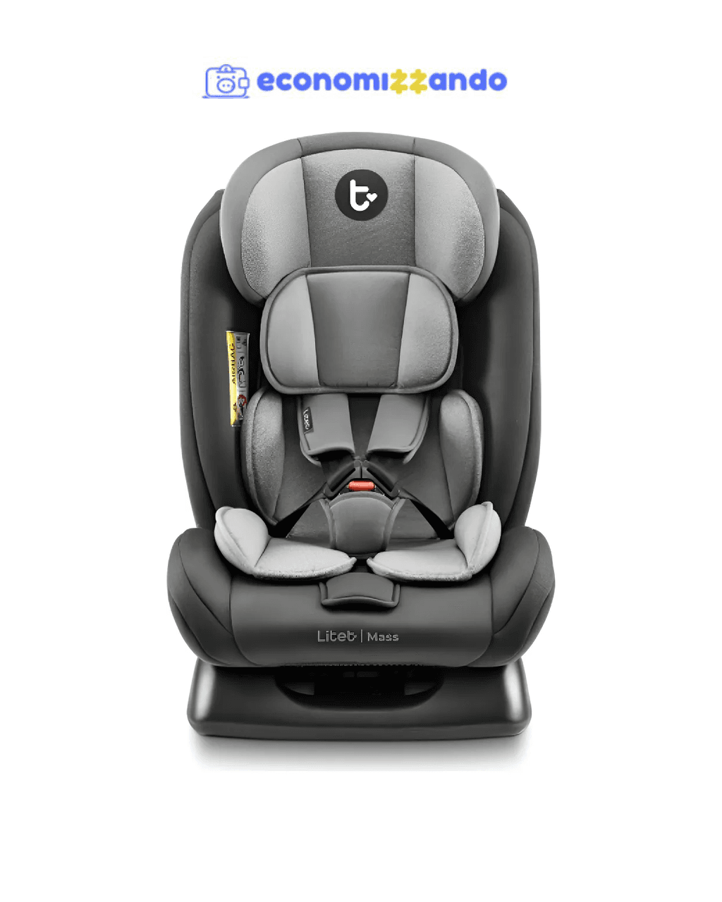 Cadeirinha infantil para carro Litet Mass 0-36kg Preta e Cinza - BB458